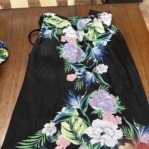 Lane Bryant Floral tankini top with Purple and Pink Blooms and swim skirt